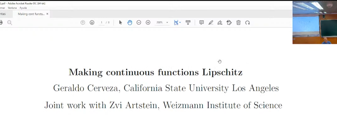 Conferencia Gerald Beer. Transforming continuous functions into Lipschitz functions